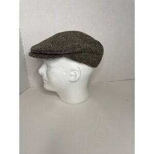 Hanna Hats Pure New Wool Golf Cabbie Newsboy Brown Hat Size Medium Ireland